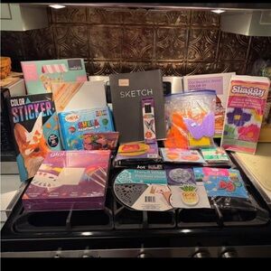 Assorted Craft & Sticker Lot with Sketch Pad